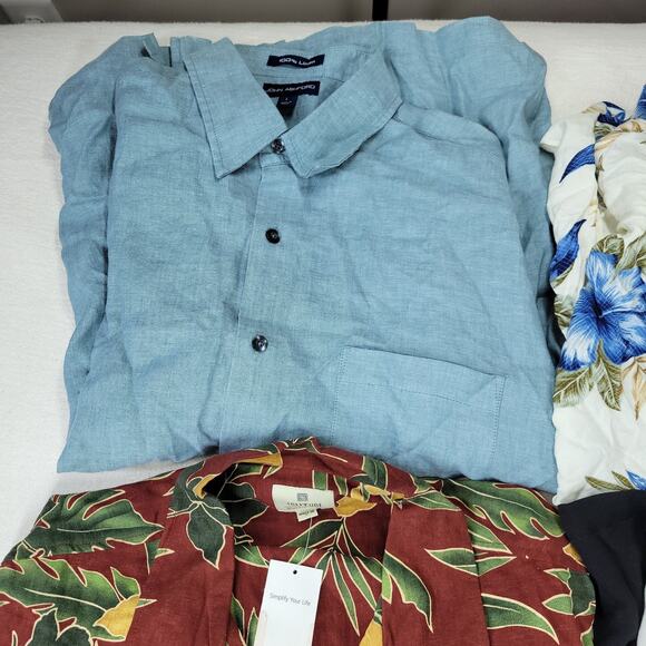 Vintage Hawaiian Shirt Mens Sz Large Lot of 5 Rayon Linen Silk NWT Y2k Summer - Picture 6 of 12